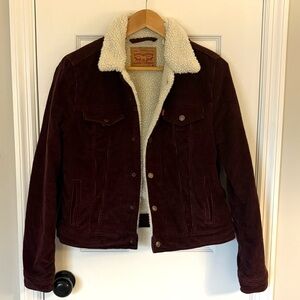 Levi’s Maroon Corduroy Jacket with Sherpa Lining